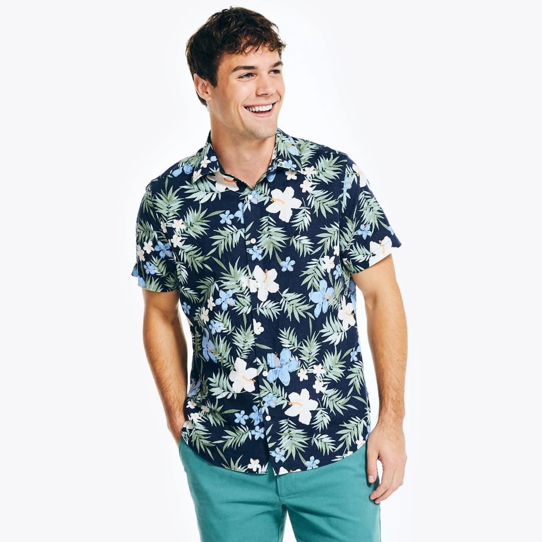 Camisa Nautica de Caballero Manga Corta